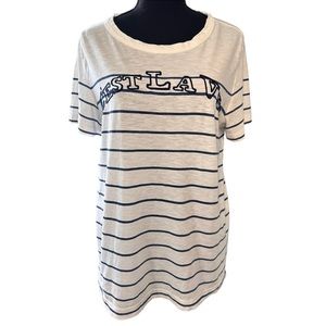 Loft C'est La Vie Striped Scoop Neck T-Shirt, Size M